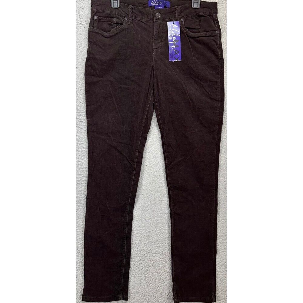 Max Azria Miley Cyrus Pants‎ Girls 13 Charcoal Mini Corduroy Skinny Youth NEW